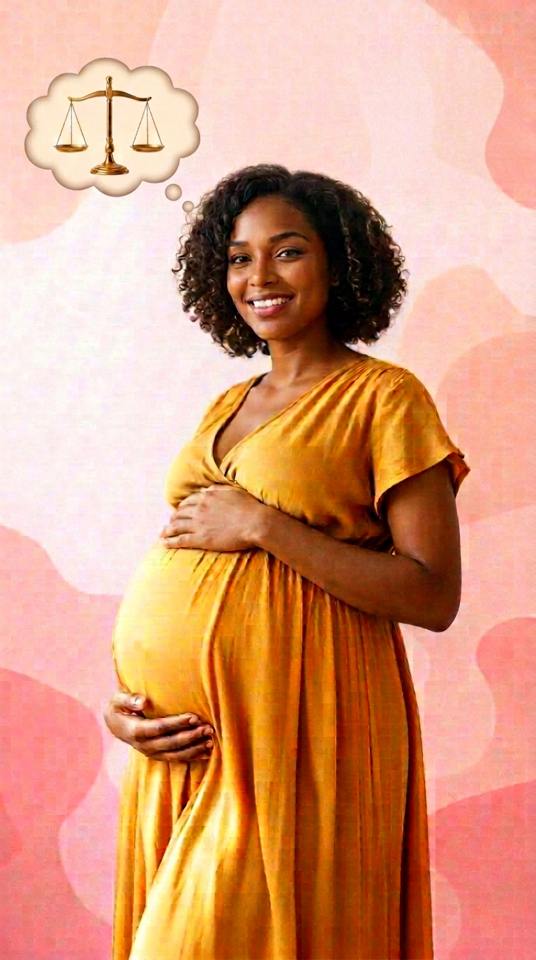 Joyful expecting mother cradling her belly